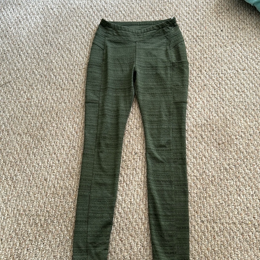 Army Green Textured Alpine Design Pants